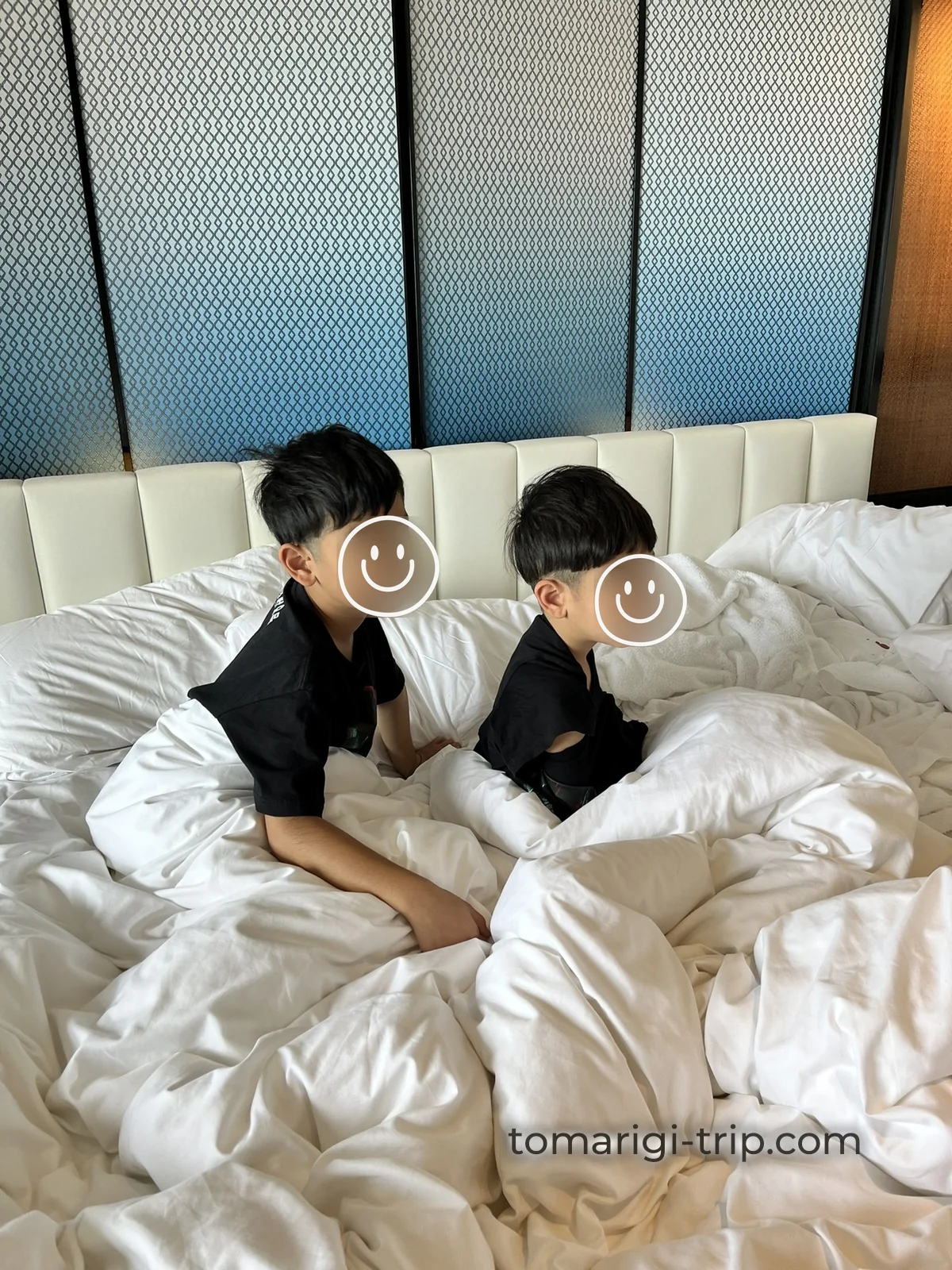 3日目の朝。起きたばかりの子どもたちは、まだぼーっとしています